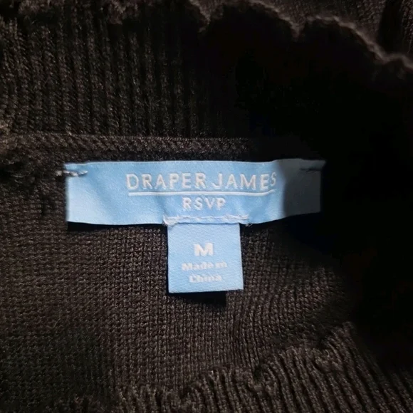 Draper James Black Long Sleeve Dress with Sheer Neckline - Picture 8 of 9